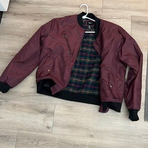 Forever 21 Bomber Jacket (burgundy) size XL